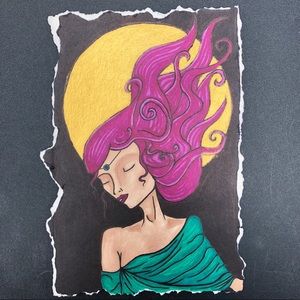 “Virgo” Zodiac Moon Spirit Art Print 5” by 7”